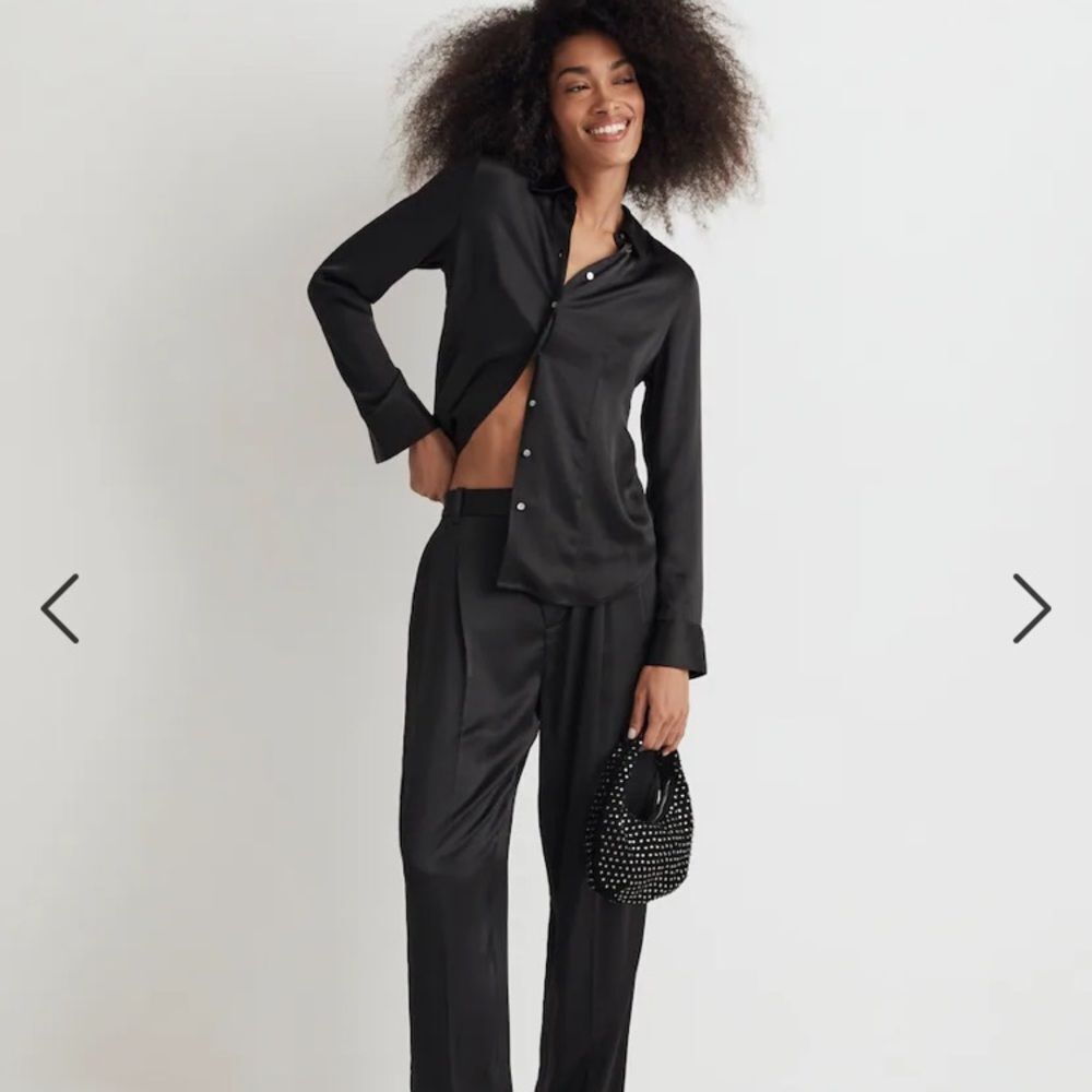 Madewell Darted Button-Up Shirt in Satin